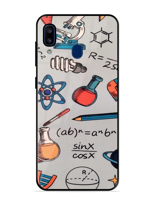 Science Doodle Delight Glossy Soft Edge Case for Samsung Galaxy A20 Chachhi