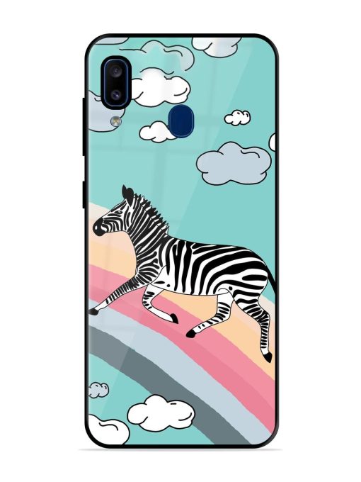 Zebra On A Rainbow Glossy Soft Edge Case for Samsung Galaxy A20 Chachhi