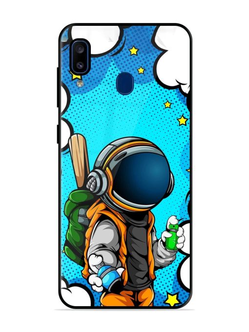 Space Graffiti Artist Glossy Soft Edge Case for Samsung Galaxy A20 Chachhi