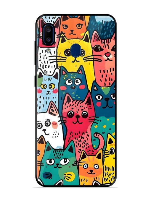 Feline Frenzy Glossy Soft Edge Case for Samsung Galaxy A20 Chachhi