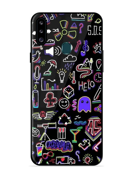 Neon Doodle Glossy Soft Edge Case for Samsung Galaxy A20S Chachhi