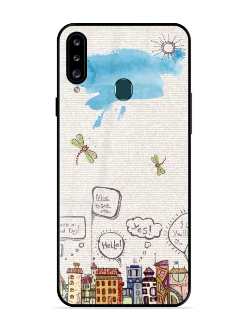 Doodle City Glossy Soft Edge Case for Samsung Galaxy A20S Chachhi