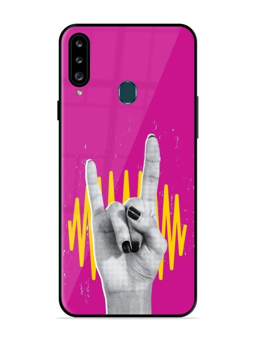 Rock Hand Glossy Soft Edge Case for Samsung Galaxy A20S Chachhi