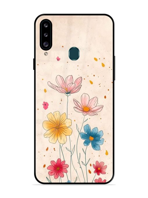 Delicate Bloom Glossy Soft Edge Case for Samsung Galaxy A20S Chachhi