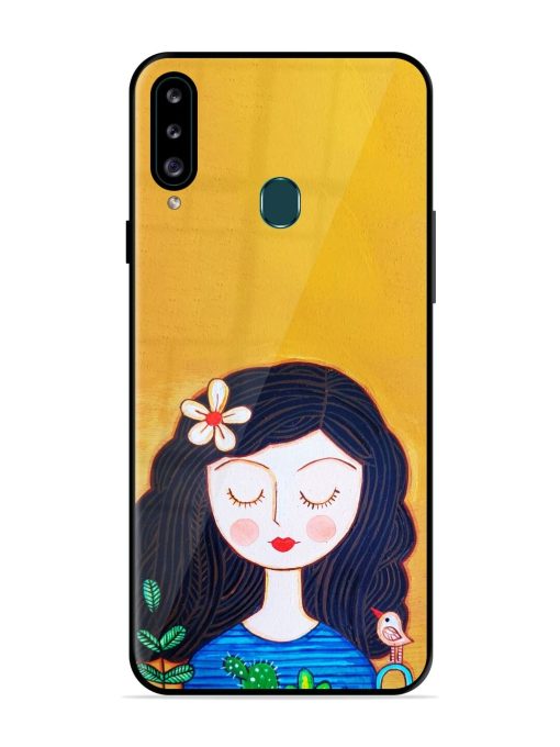 Girl Illustration Glossy Soft Edge Case for Samsung Galaxy A20S