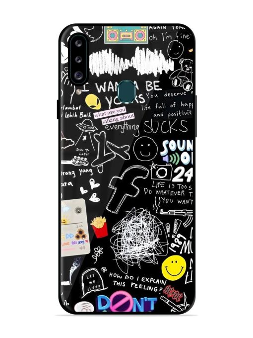 Doodle Diary Glossy Soft Edge Case for Samsung Galaxy A20S Chachhi