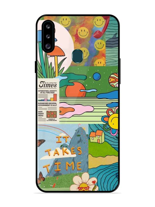 Groovy Vibes Glossy Soft Edge Case for Samsung Galaxy A20S Chachhi