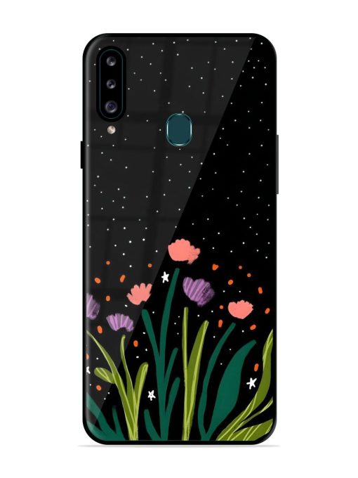 Midnight Bloom Glossy Soft Edge Case for Samsung Galaxy A20S Chachhi