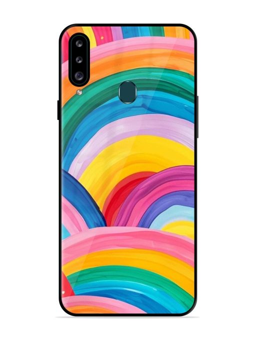 Rainbow Symphony Glossy Soft Edge Case for Samsung Galaxy A20S Chachhi