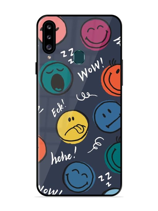 Emoticon Parade Glossy Soft Edge Case for Samsung Galaxy A20S Chachhi