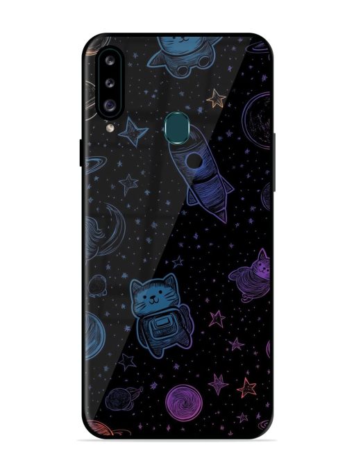 Cosmic Cat Chaos Glossy Soft Edge Case for Samsung Galaxy A20S Chachhi