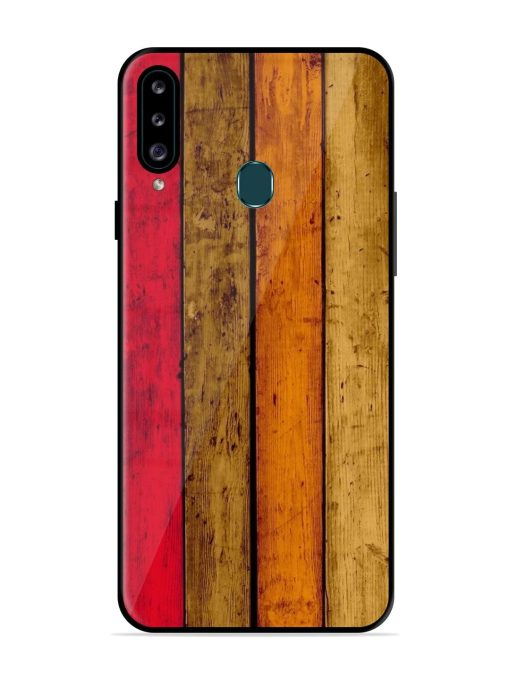 Colorful Woodgrain Glossy Soft Edge Case for Samsung Galaxy A20S Chachhi