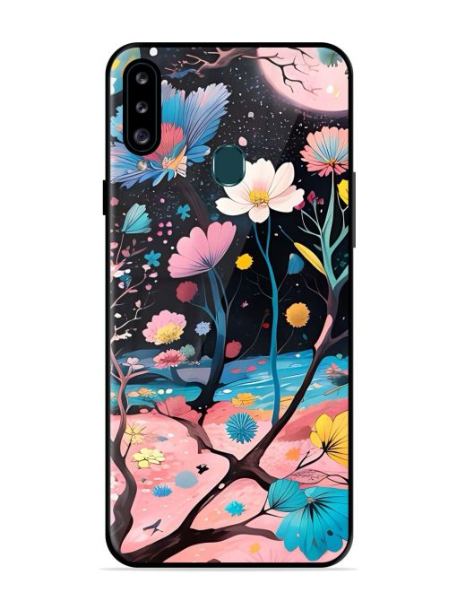 Cosmic Bloom Glossy Soft Edge Case for Samsung Galaxy A20S Chachhi