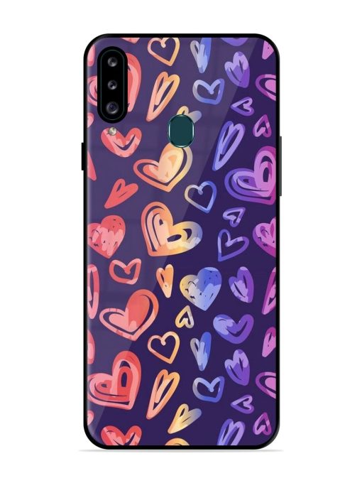 Rainbow Hearts Glossy Soft Edge Case for Samsung Galaxy A20S Chachhi