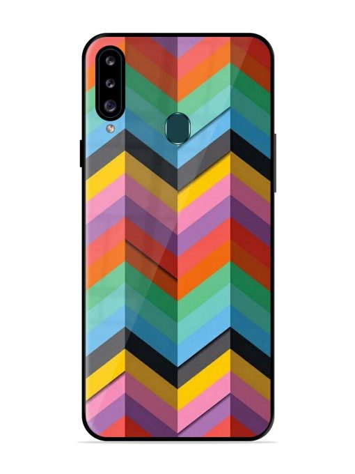 Colorful Zigzag Glossy Soft Edge Case for Samsung Galaxy A20S Chachhi