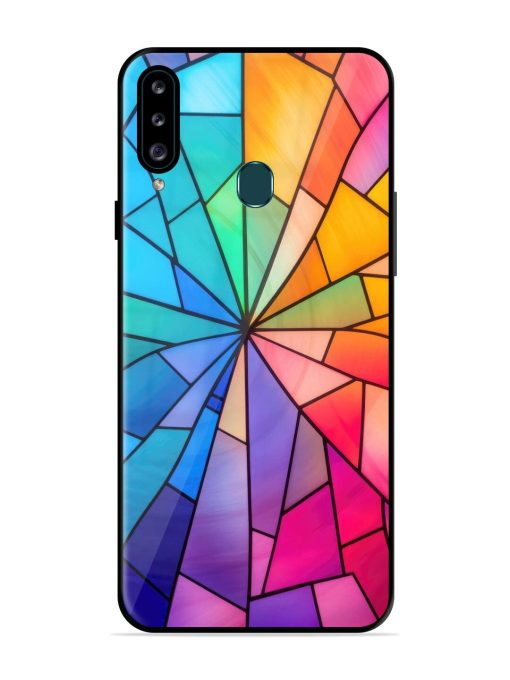 Stained Glass Kaleidoscope Of Colors Glossy Soft Edge Case for Samsung Galaxy A20S Chachhi