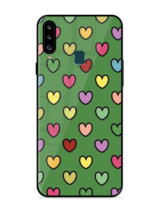 Rainbow Heart Parade Glossy Soft Edge Case for Samsung Galaxy A20S Chachhi