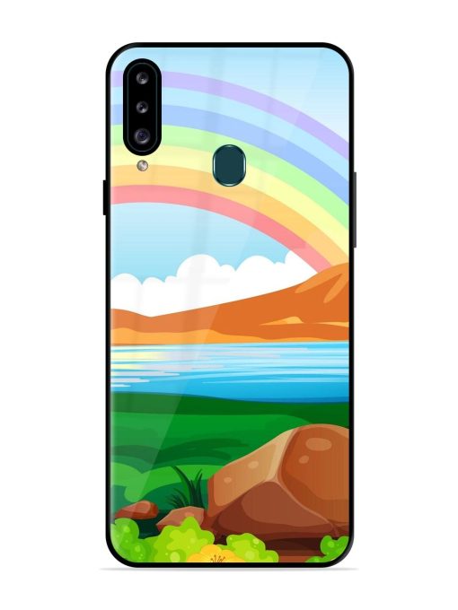 Rainbow Over The Lake Glossy Soft Edge Case for Samsung Galaxy A20S Chachhi