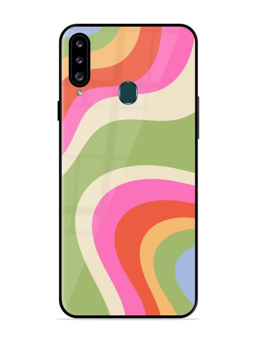 Wavy Rainbow Wonderland Glossy Soft Edge Case for Samsung Galaxy A20S Chachhi