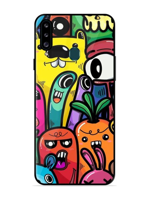 Whimsical Doodle Chaos Glossy Soft Edge Case for Samsung Galaxy A20S Chachhi