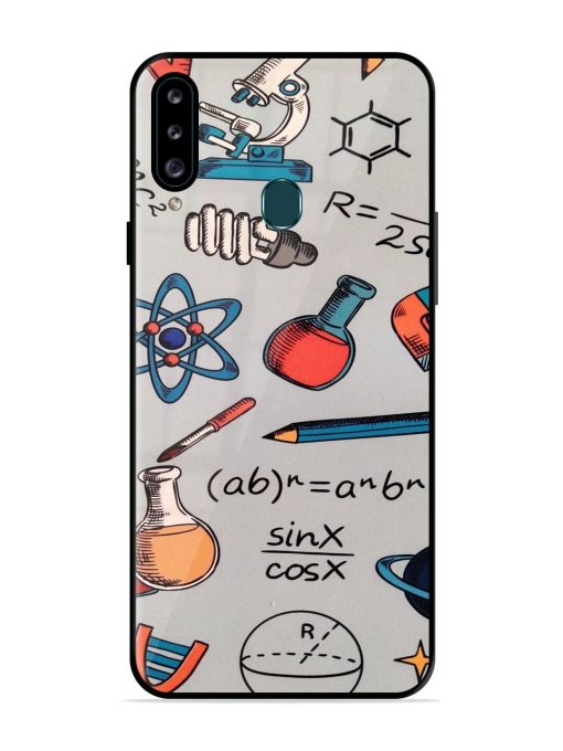 Science Doodle Delight Glossy Soft Edge Case for Samsung Galaxy A20S Chachhi