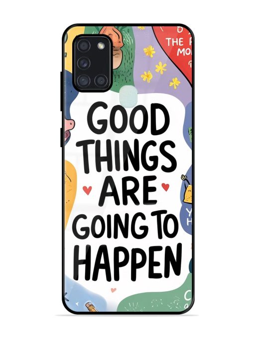 Uplifting Scribbles Glossy Soft Edge Case for Samsung Galaxy A21S