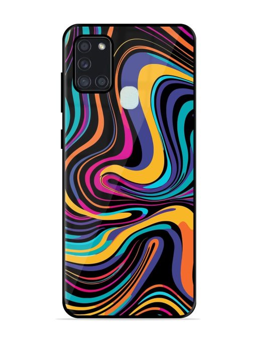 Psychedelic Swirl Glossy Soft Edge Case for Samsung Galaxy A21S Chachhi