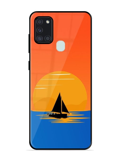 Sunset Sail Glossy Soft Edge Case for Samsung Galaxy A21S Chachhi