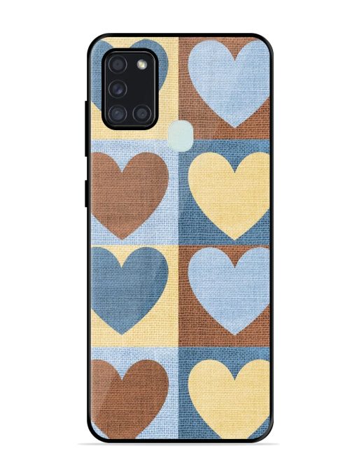 Hearts On Canvas Glossy Soft Edge Case for Samsung Galaxy A21S Chachhi