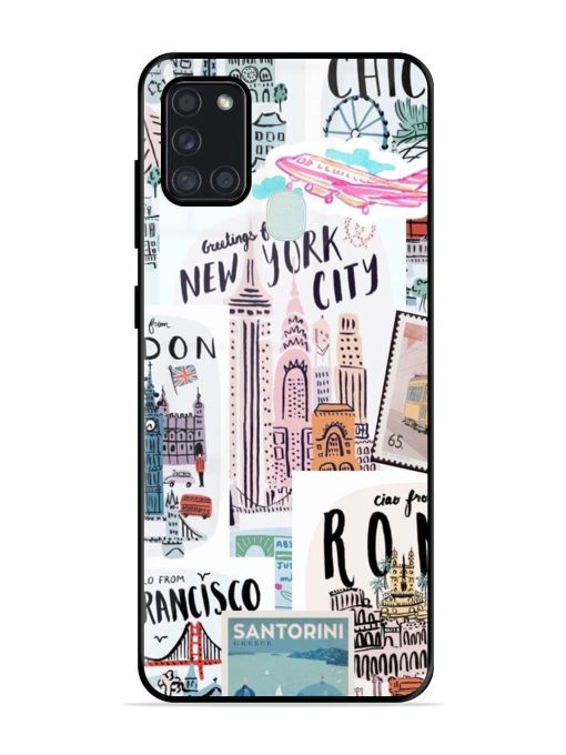 Travelogue Glossy Soft Edge Case for Samsung Galaxy A21S