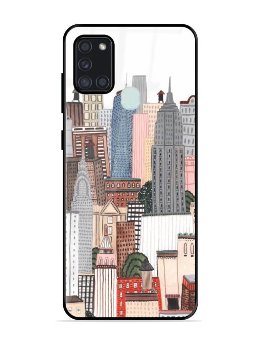 Cityscape Dreams Glossy Soft Edge Case for Samsung Galaxy A21S Chachhi