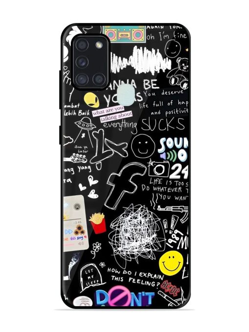 Doodle Diary Glossy Soft Edge Case for Samsung Galaxy A21S Chachhi