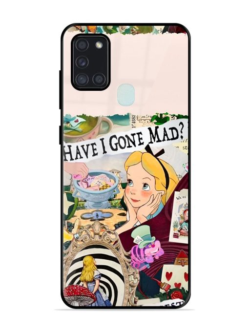 Mad Hatter'S Collage Glossy Soft Edge Case for Samsung Galaxy A21S Chachhi