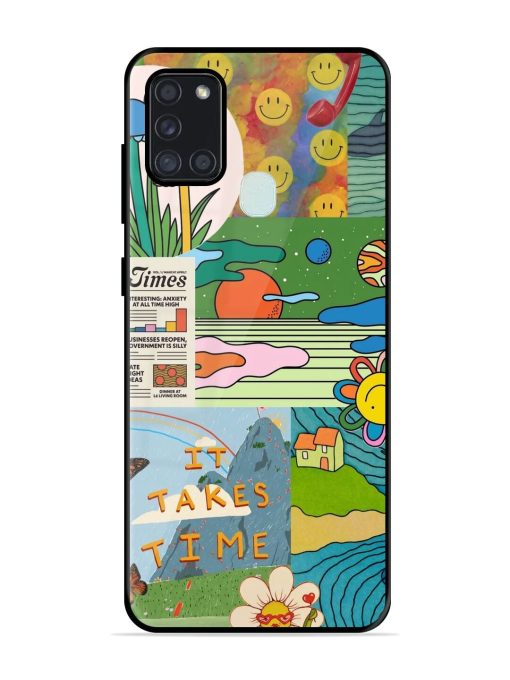 Groovy Vibes Glossy Soft Edge Case for Samsung Galaxy A21S Chachhi