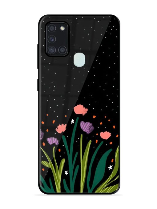 Midnight Bloom Glossy Soft Edge Case for Samsung Galaxy A21S Chachhi