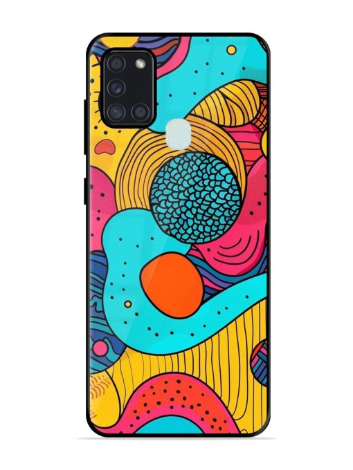 Psychedelic Patterns Glossy Soft Edge Case for Samsung Galaxy A21S Chachhi