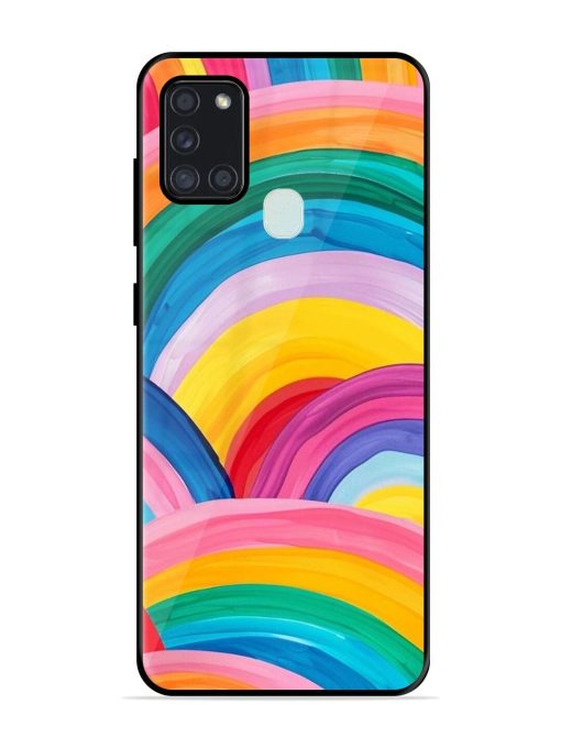 Rainbow Symphony Glossy Soft Edge Case for Samsung Galaxy A21S Chachhi