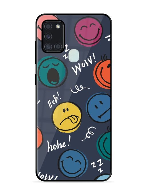 Emoticon Parade Glossy Soft Edge Case for Samsung Galaxy A21S Chachhi