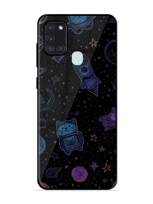 Cosmic Cat Chaos Glossy Soft Edge Case for Samsung Galaxy A21S Chachhi