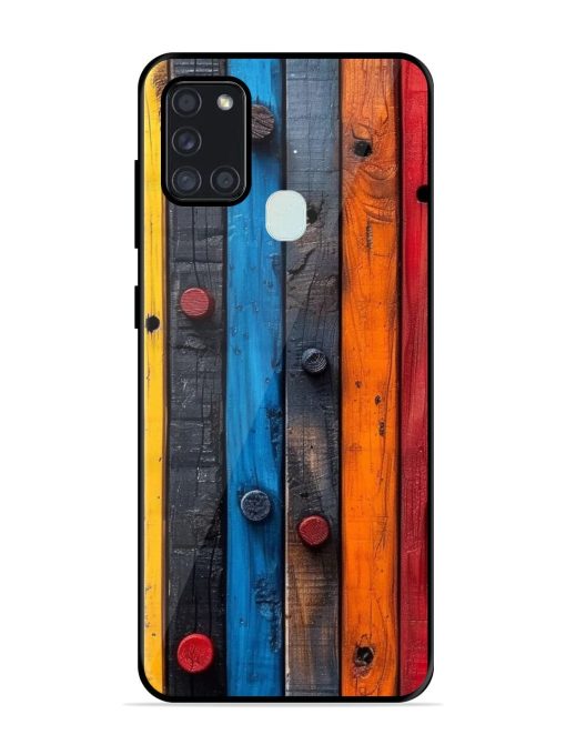 Rainbow Plank Glossy Soft Edge Case for Samsung Galaxy A21S Chachhi