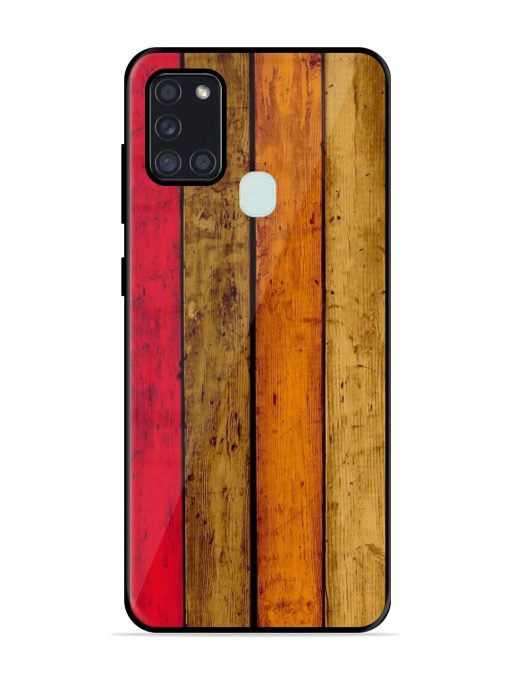 Colorful Woodgrain Glossy Soft Edge Case for Samsung Galaxy A21S Chachhi