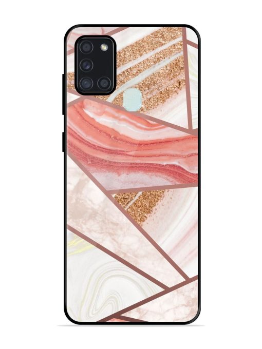 Rosy Mosaic Glossy Soft Edge Case for Samsung Galaxy A21S