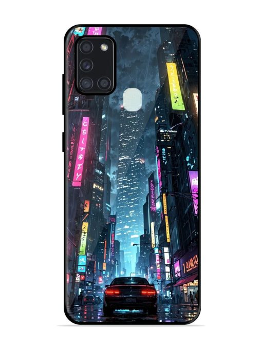 Neon Nightscape Glossy Soft Edge Case for Samsung Galaxy A21S