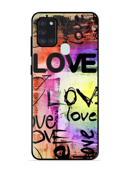 Love Graffiti Glossy Soft Edge Case for Samsung Galaxy A21S Chachhi