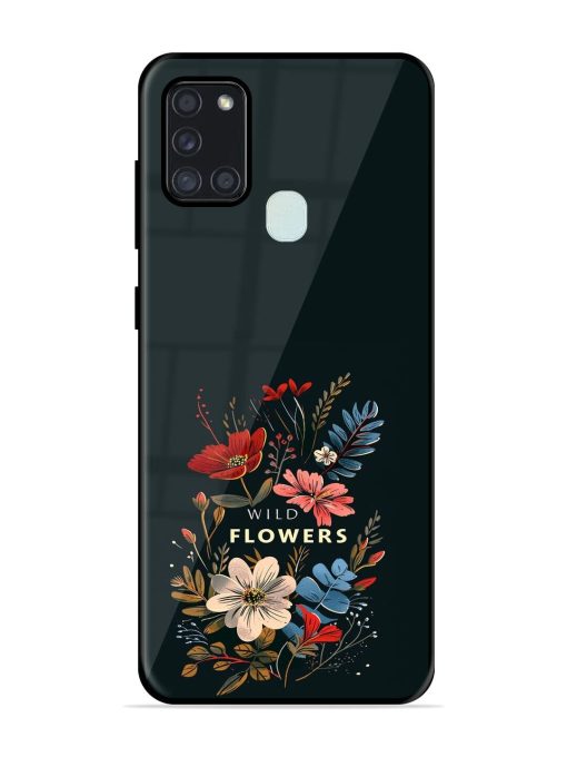 Dark Floral Glossy Soft Edge Case for Samsung Galaxy A21S Chachhi