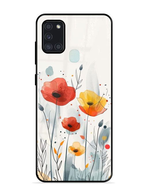 Poppy Fields Glossy Soft Edge Case for Samsung Galaxy A21S Chachhi