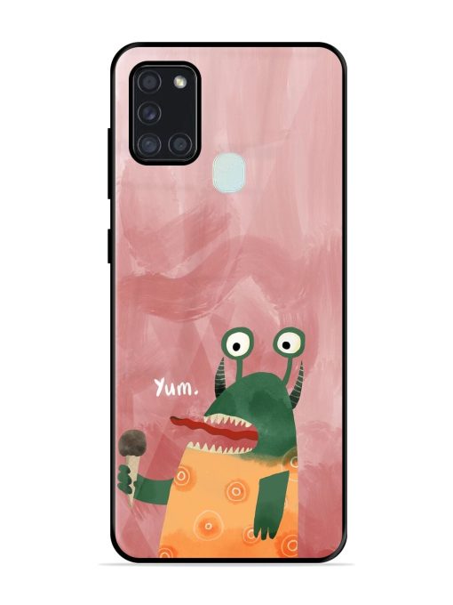 Hungry Monster Glossy Soft Edge Case for Samsung Galaxy A21S Chachhi