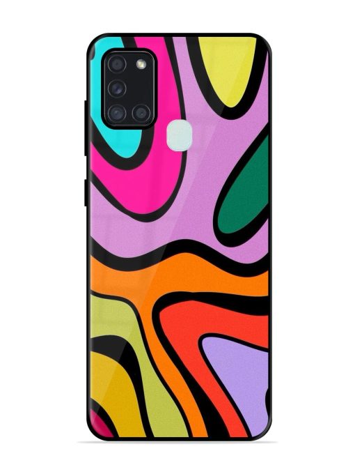 Groovy Swirls Glossy Soft Edge Case for Samsung Galaxy A21S Chachhi