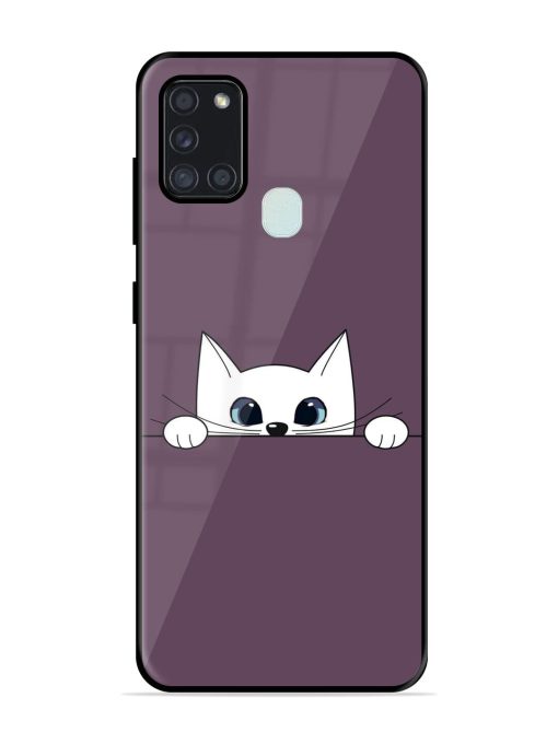 Peek-A-Boo Kitty Glossy Soft Edge Case for Samsung Galaxy A21S Chachhi