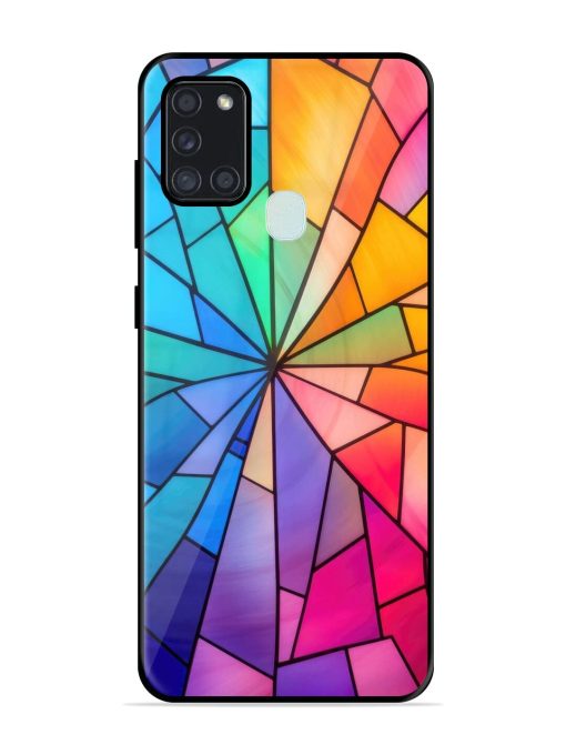 Stained Glass Kaleidoscope Of Colors Glossy Soft Edge Case for Samsung Galaxy A21S Chachhi